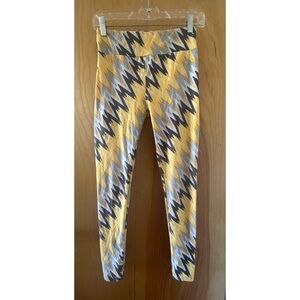 LuLaRoe Zigzag Pattern Leggings - Yellow, Black, Gray